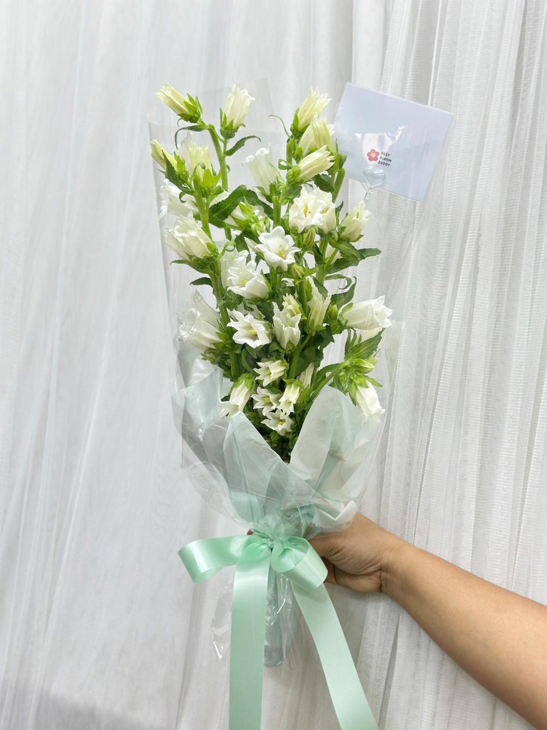 Bell of Joy - White Campanula Bellflower Bouquet - BestBloomBuddy