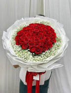Honey Blossom - 50 Red Roses Bouquet | Valentine's Day Collection