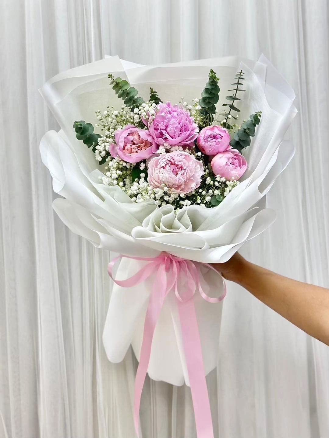Blushing Charm - Peony Bouquet - BestBloomBuddy