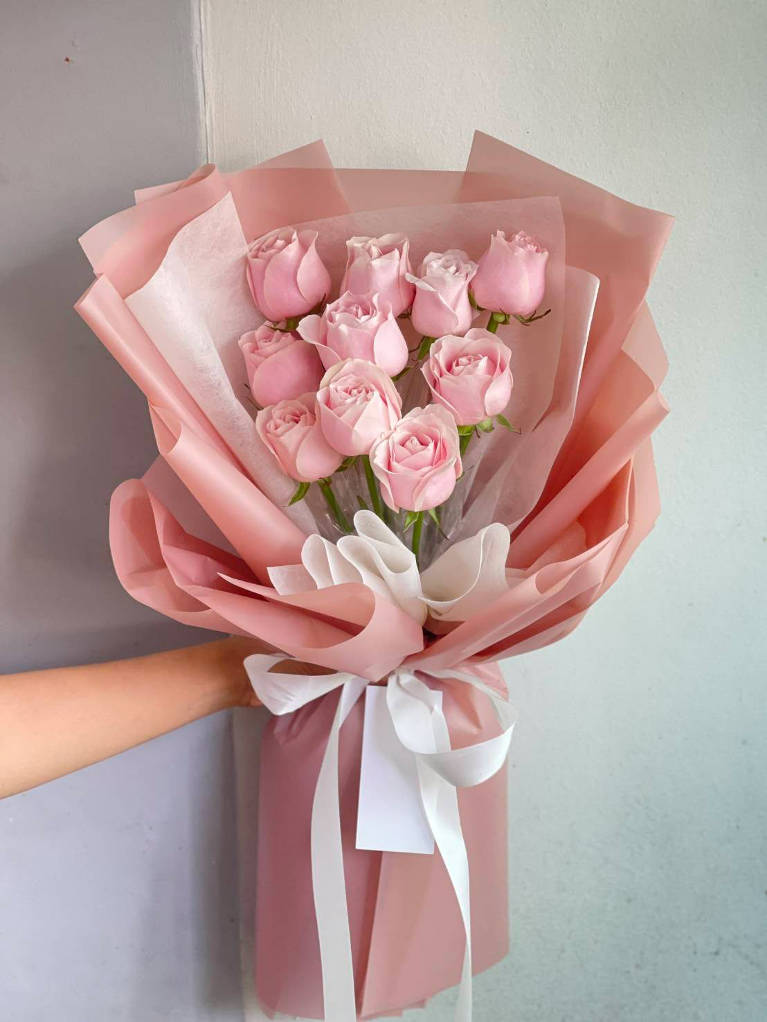 Soft Heart Melody – 10 Pink Roses Bouquet | Valentine's Day Collection - BestBloomBuddy