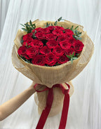 Noble Passion Roses - 25 Red Roses Bouquet - BestBloomBuddy