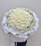 Snow Kiss – 40 White Roses Bouquet