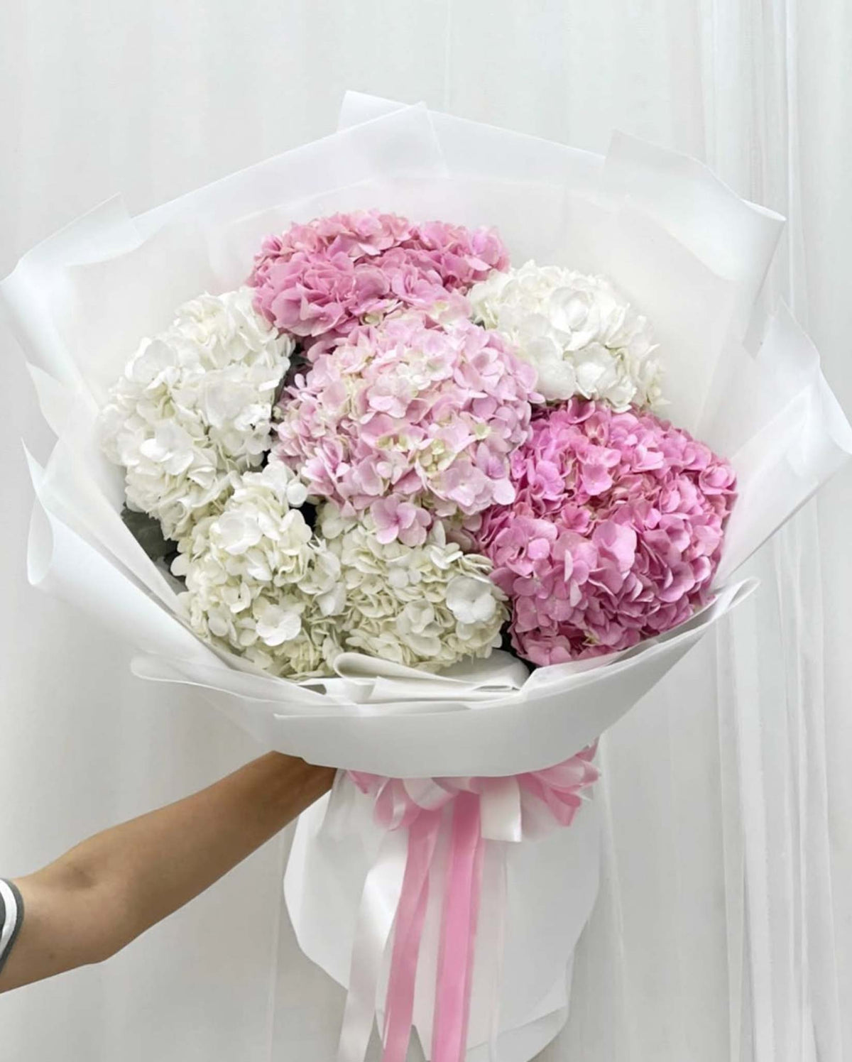 Cotton Cloud — Pink Hydrangea Bouquet