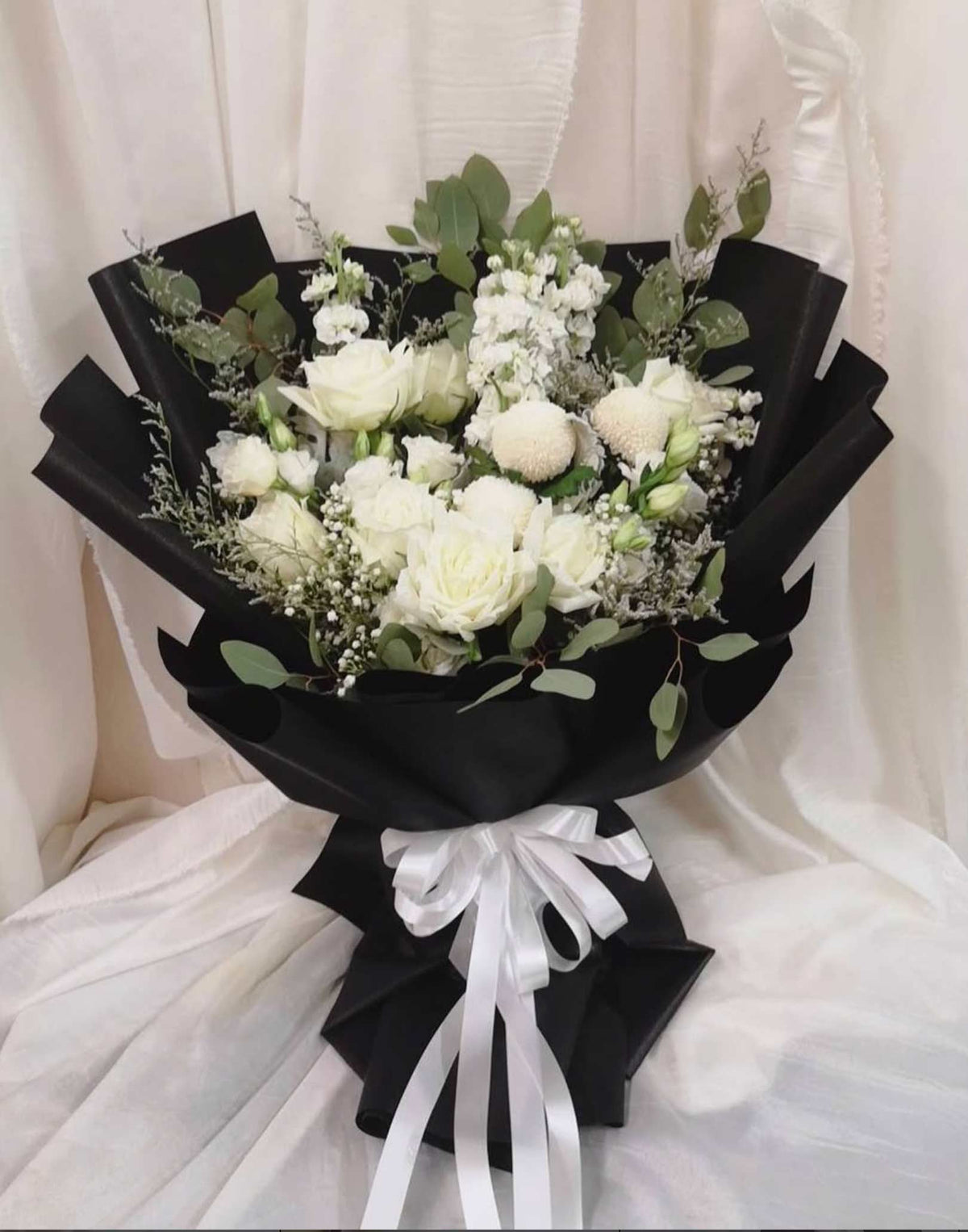 Moonlit White — Mixed Flower Bouquet
