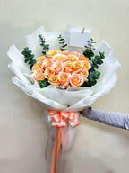 Peach Mélange - 20 Peachy Roses Bouquet - BestBloomBuddy