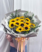 Sunlit Shining - 12 Sunflowers Bouquet - BestBloomBuddy