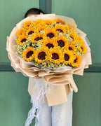 Golden Sunbeam - 20 Sunflowers Bouquet - BestBloomBuddy