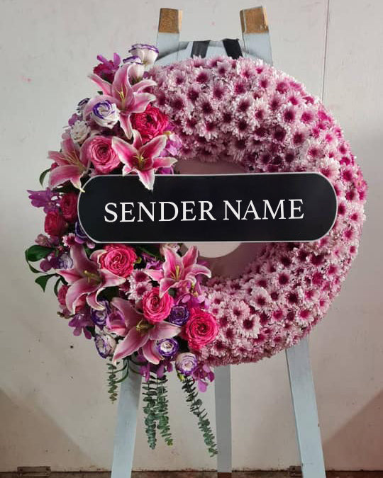 Respectful Blossoms – Fresh Flower Wreath - BestBloomBuddy