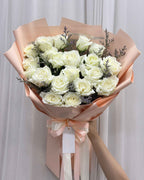 Endless Promise - 20 White Roses Bouquet - BestBloomBuddy