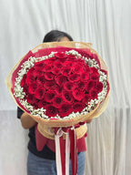 Eternal Red Love – 50 Red Roses Bouquet | Valentine's Day Collection - BestBloomBuddy