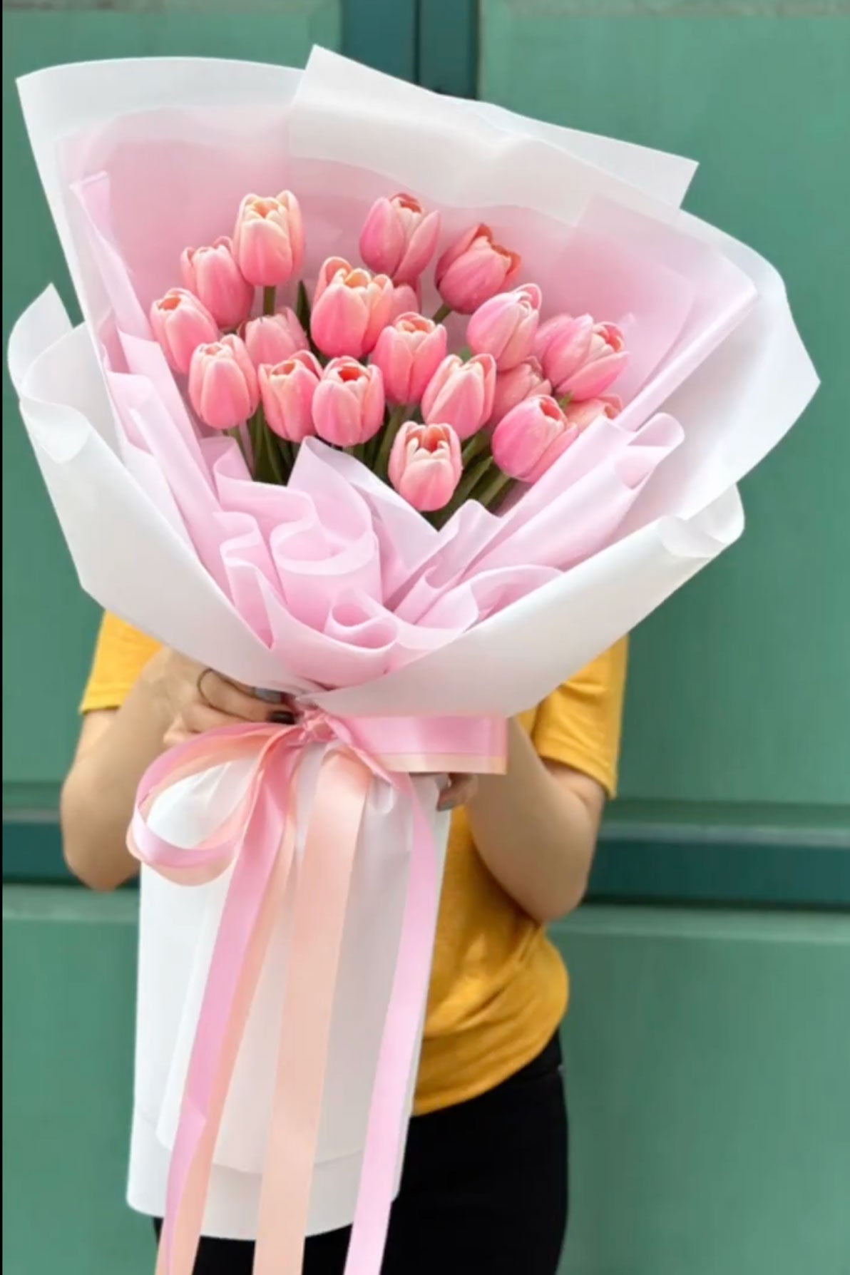 My Baby - 20 Pink Tulips Bouquet - BestBloomBuddy