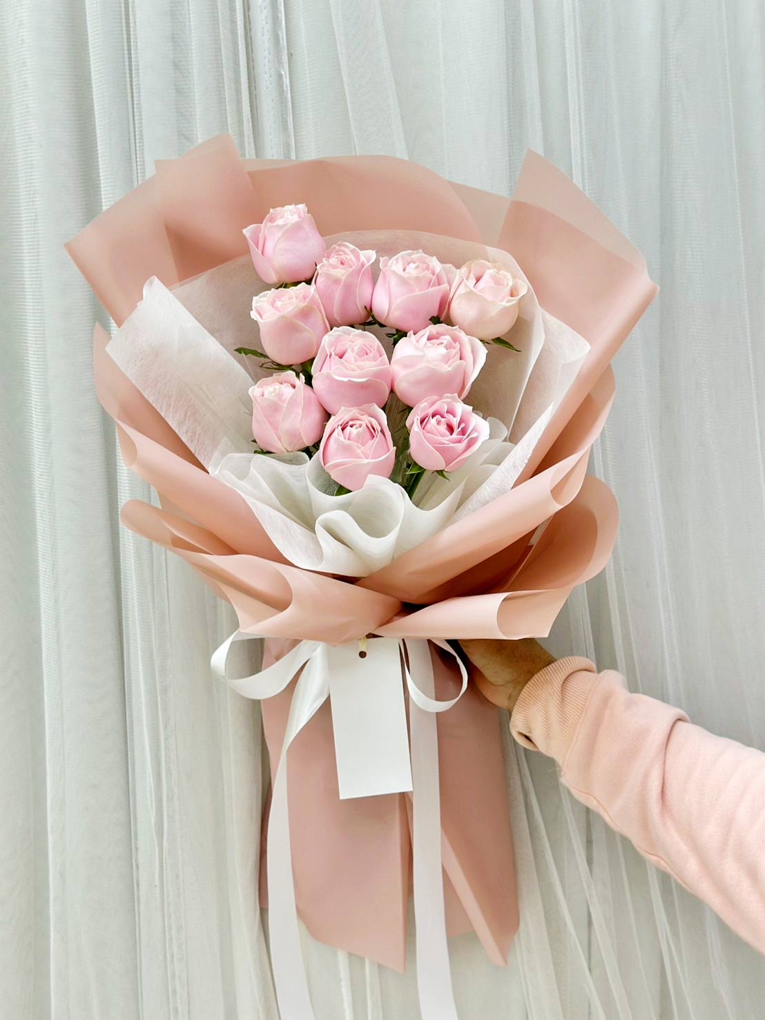 My Perfect Match- 10 Pink Roses Bouquet - BestBloomBuddy