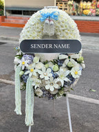 Sacred Remembrance – Fresh Flower Wreath - BestBloomBuddy