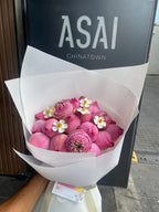Pink Lotus bouquet featuring fresh pink lotus flowers from BestBloomBuddy, arranged beautifully in a natural setting.