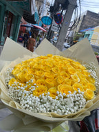 Aurora Romance – 100 Yellow Roses Bouquet