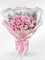 Pretty Pink Love – 20 Pink Roses Bouquet | Valentine's Day Collection - BestBloomBuddy