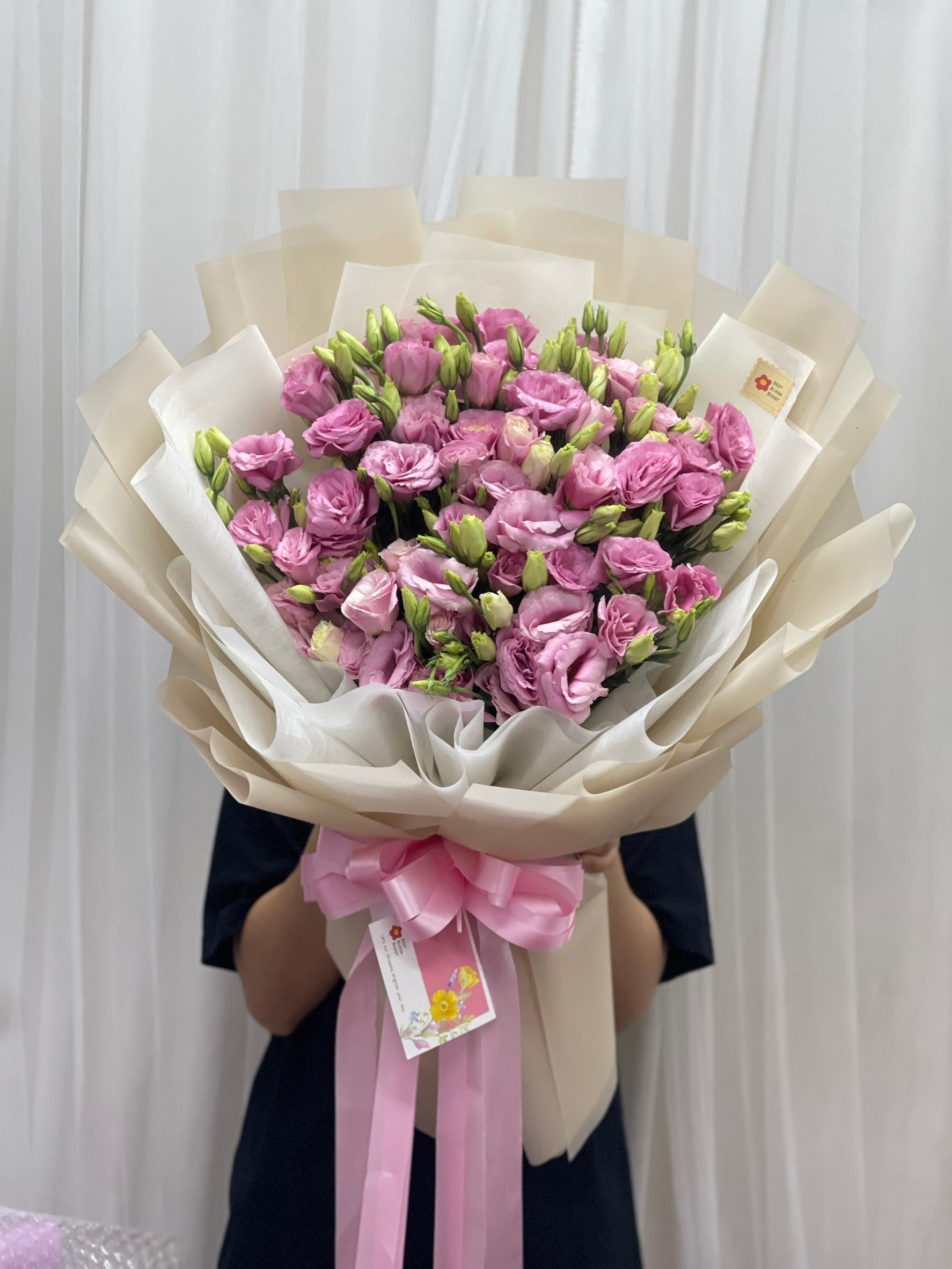 Princess Treat – Pink Lisianthus (Vietnam Rose) Bouquet - BestBloomBuddy