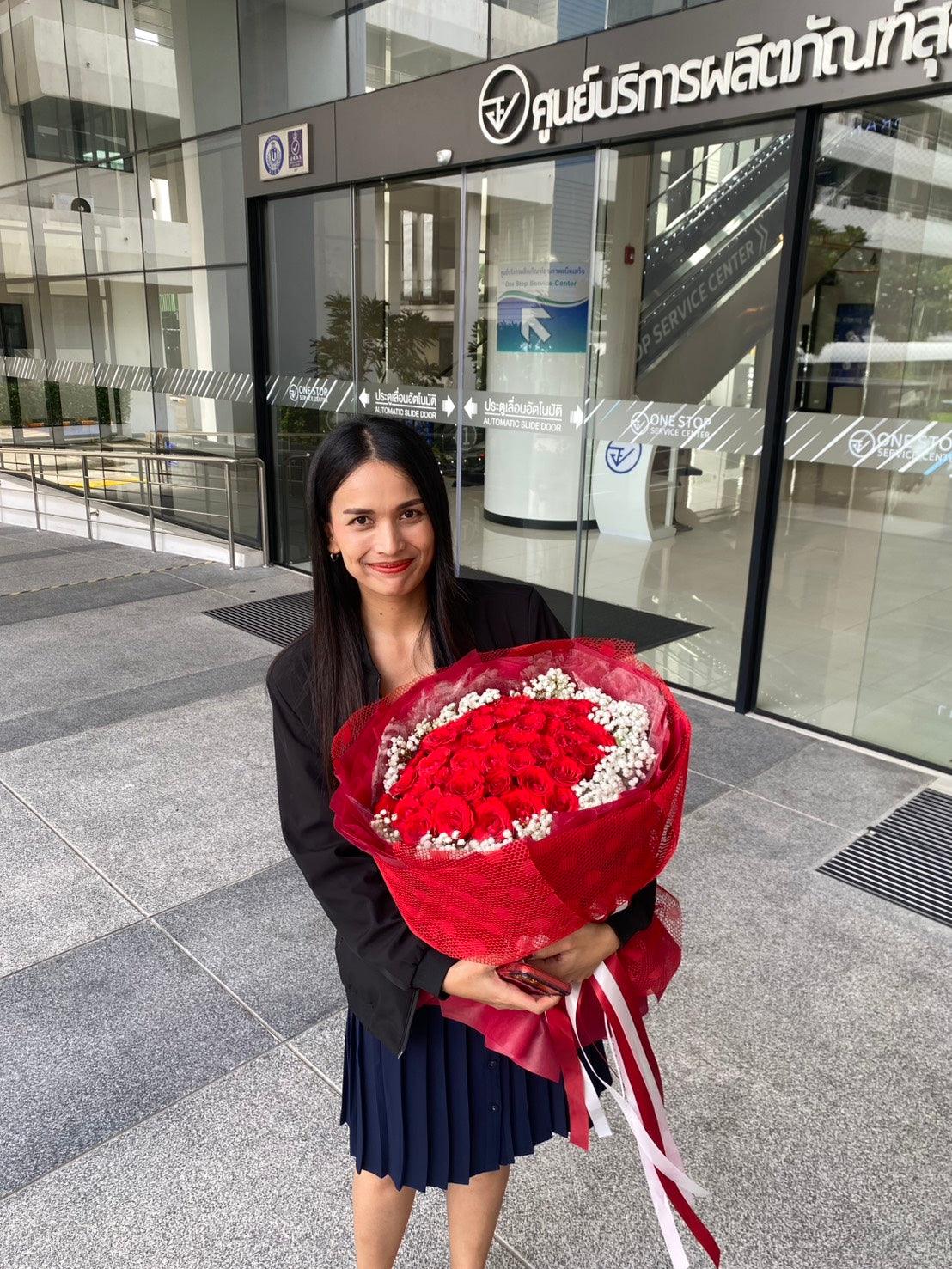Love’s Flame - 50 Red Roses Bouquet - BestBloomBuddy