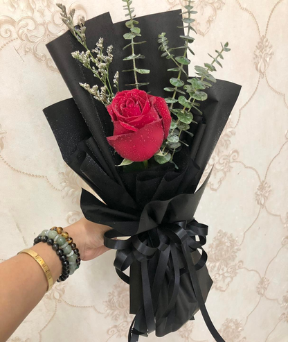 One & Always – Single Red Rose Bouquet