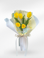 Eternal Sunshine – 5 Yellow Tulips Bouquet - BestBloomBuddy