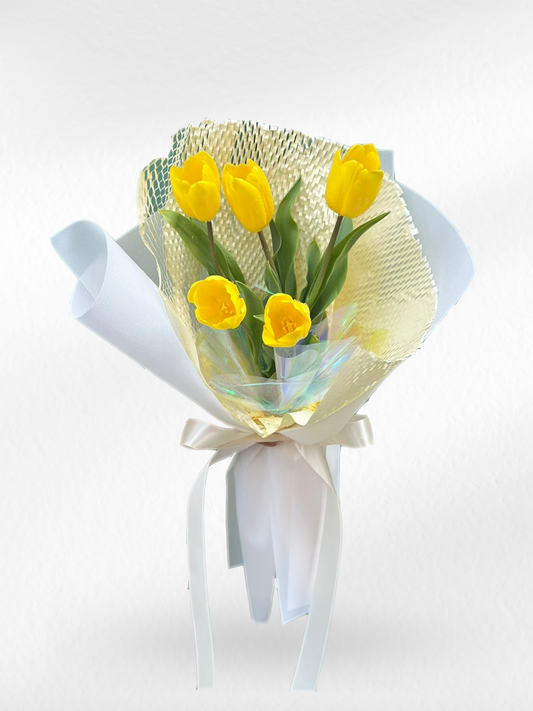 Eternal Sunshine – 5 Yellow Tulips Bouquet